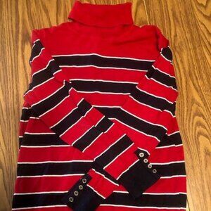 Tommy Hilfriger Red, Black & White Striped Sweater